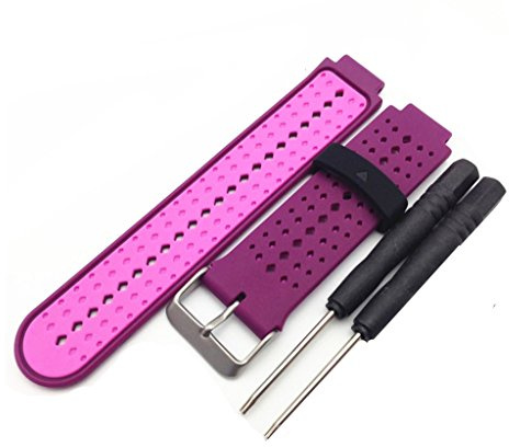Happyit 22 mm Uhrenarmband für Garmin Forerunner 235 Smart Wacth Ersatzarmband Sport Soft Silikon Armband Strap Band mit Install Tools (Rose Rot + Pink)