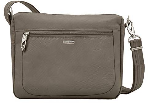 Travelon Umhängetasche Diebstahlschutz, klassisch Crossbody-Tasche für Links und Rechts, Muskatnuss, Einheitsgröße