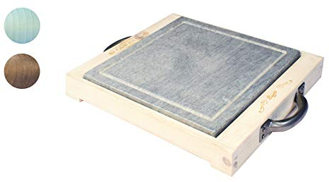 Bisetti Vintage Quadrato Pietra da Cucina 25 x 25 cm con Legno di Abete, Colore: Bianco, Taglia Unica