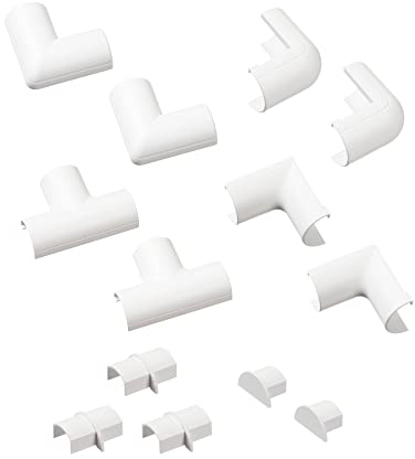 D-Line CLOAP2010W Micro+ Kabelkanal Clip-Over Verbindungsstücke Multipack, Aufsteckbare Verbindungsstücke, Verbinden Sie mehrere 20x10mm Kabelkanäle - 13-teiliges Kabelkanal Zubehör Set - Weiß