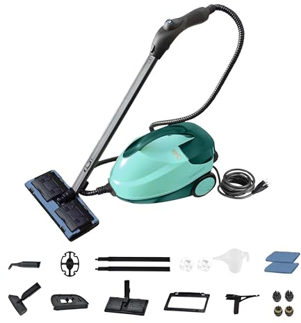 Comforday Mehrzweck-Dampfreiniger mit 17-teiligem Zubehör, 1,5-Liter-Wassertank, 9,8-Fuß-Kabel – Ideal zum Reinigen von Böden, Küchen, Fenstern, Öfen und Autos (Geschenk zum valentinstag)