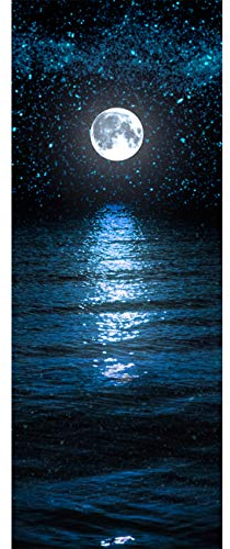 PVC Adhesivo Fotográfico Pegatina 77X200cm Vinilos Decorativos para Puerta Pared Cocina Sala de Baño (Luna y Estrellas)