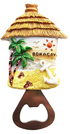 Boracay Philippines 3D Refrigerator Magnet Bottle Opener Resin Travel Souvenirs,Handmade Home & Kitchen Decoration Boracay Fridge Magnet Collection Gift