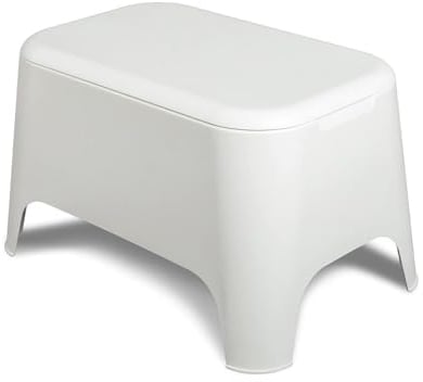 Toomax Tavolino da esterni PETRA con coperchio e vano interno da 21 litri, colore bianco, dimensioni cm 59x39x36h