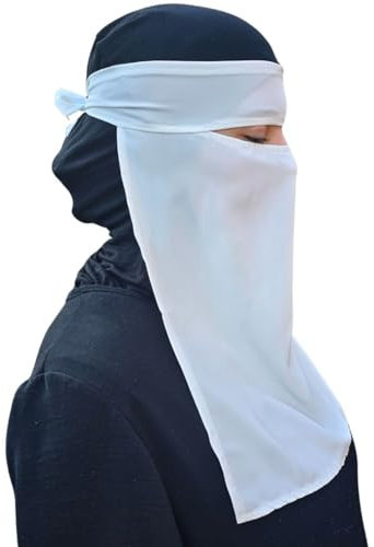 Yaqeen Hijab Niqab Gesichtsschleier Jilbab Abaya Khimar Kopftuch Einteiler Islamischer Schal Ideal Madrassa Moschee Ramadan Eid Hochzeit Alltag, weiß, Einheitsgröße
