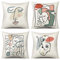 Artscope 4 STK Kissenbezug Wurfkissenbezug, Baumwolle Leinen Druckmuster Kissenbezüge Dekokissen Kissenhülle Set Kissen Fall für Sofa Auto Schlafzimmer 18x18Inch 45x45cm Abstraktes Gesicht