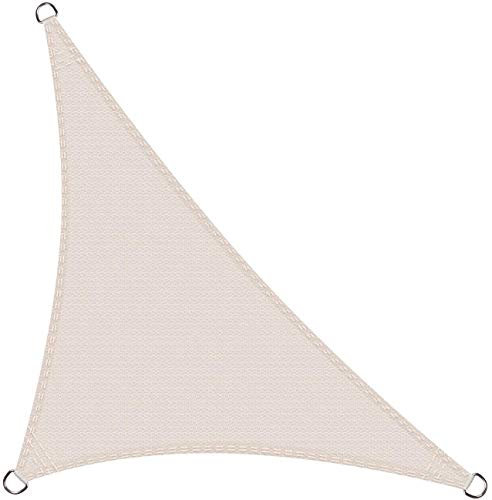 COOL AREA Sonnensegel Dreieckig 3.6x3.6x3.6m,Sonnenschutz atmungsaktiv mit UV Schutz eignet Sich für Außenbereiche wie Garten und Balkon,Terrasse,Beige