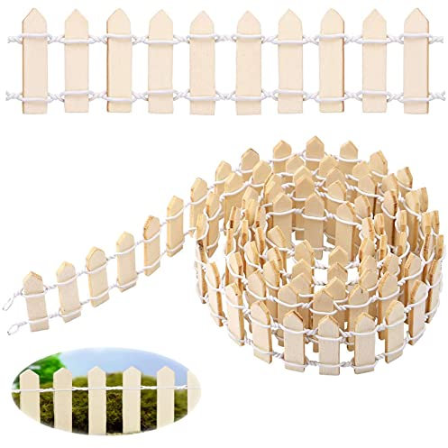 Miniatur Gartenzaun Feengarten Zaun Mini Holzzaun Garten Dekoration Bonsai Ornament Kleiner Zaun Latte Zaun Dekor Töpfe Zaun Micro Blumentopf Dekor Für Mikro Landschafts Dekoration,DIY Handwerk,1m