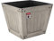 KADAX Maceta de plástico de 30 x 25 cm, de imitación de madera, ligera, impermeable, para balcón, terraza, color gris claro