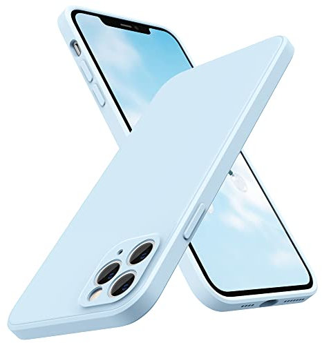SURPHY Flat Silicone Case Compatible with iPhone 11 Pro Max Case, Liquid Silicone Slim Fit Case (Individual Protection for Each Len) for iPhone 11 Pro Max 6.5 (Cloud Blue)