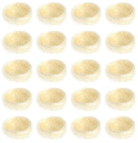 Vogelnest Handgewebt Osternest Osterdeko Nesteinleger Kanariennest Zuchtnest Vögel Nistkästen Nestplatz Stroh Nest für Zuhause Party Foto Requisiten DIY Bastelbedarf 20 Stück Beige