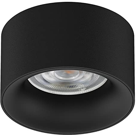 Maclean MCE457 Einbauleuchte Deckenleuchte mit GU5.3 MR16 Fassung für LED & Halogen Leuchtmittel bis 35W 70x40mm Einbaustrahler Aluminium Rund (1 Stück ohne Leuchtmittel, Schwarz)