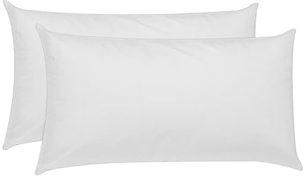 PIKOLIN Lot de 2 Oreillers 60 x 40 cm en Fibre Ecolofil Hypoallergénique, Taie Coton avec Traitement Anti-acariens - Confort Moelleux Respirant et Fermeté Faible
