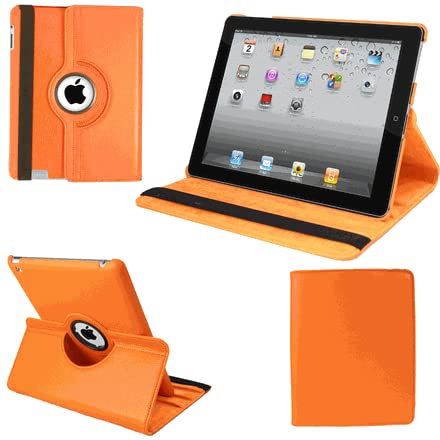 Funda de piel sintética con función atril para iPad de 9.7 pulgadas de 5ª/6ª generación 2017/18 y iPad Air de 1ª generación y iPad Air 2 2013/14 (naranja)