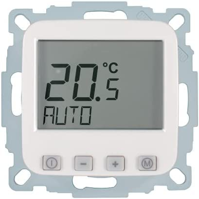 Ritzer Raumthermostat Digital für Busch-Jaeger Reflex SI, SI Linear und Duro 2000 für Fußbodenheizung Stellantrieben 230V, alpinweiß, Busch Jäger, bj, Thermostat (mit Zeitschaltuhr)