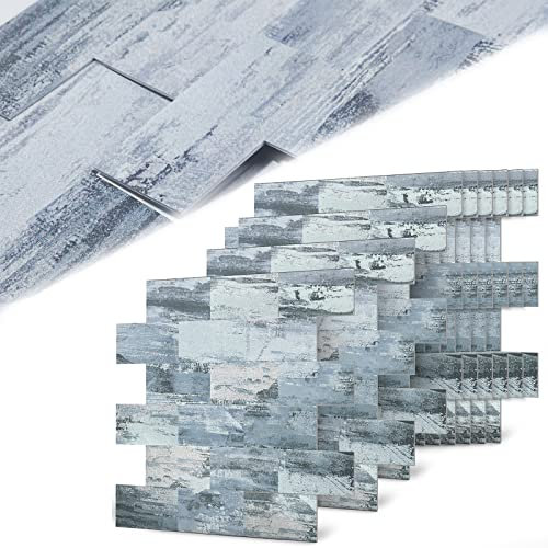 NAIZY Piastrelle per pareti in PVC 34x29 cm per pezzo Pellicola autoadesiva per piastrelle Set da 10 pezzi Piastrelle per pareti autoadesive con rilievo, Tipo C