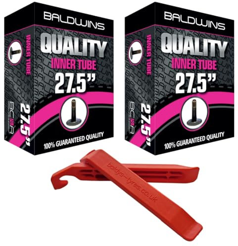 Par de tubos interiores de bicicleta Baldwins de 27.5 pulgadas (650B) de 27.5 pulgadas x 1.75 a 2.125 (se adapta a cualquier válvula Schrader/Car Type Valve de 1.75, 1.85, 1.90, 1.95, 2.0, 2.10,