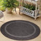 HomebyHome In & Outdoor Teppich Wetterfest Sisal Optik Schwarz 120 cm Rund - Balkon Teppich Wasserfest, Waschbar, Flachgewebe - Ideal für Küche, Camping, Garten und Terrasse