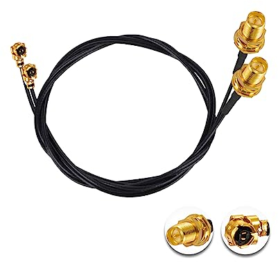 Vecys 2PCS U.F.L1 zu RP-SMA Buchse Low Loss Koaxialkabel 20 /50CM U.F.L1 1.13mm Mini-Koaxial Pigtail Kabel für Wireless Router Mini PCIE Netzwerkkarten PCI Wi-Fi WAN Repeater