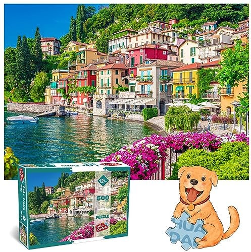 Lake Como 500 Piece Jigsaw Puzzles for Adults Varenna Village of Lovers Jigsaw Puzzles for Adults 500 Pieces Puzzle Gifts