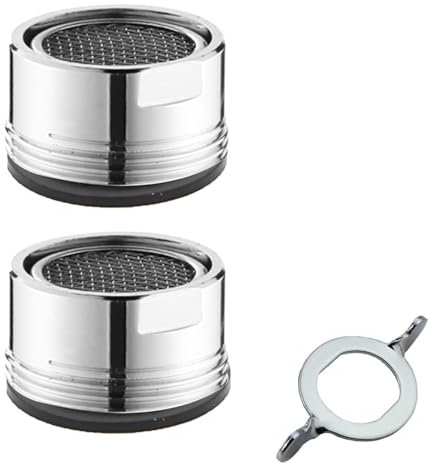 M24 Aeratore Rubinetto,2 pezzi Filtri Rubinetti Lavandino,Rompigetto Rubinetto in acciaio inox,Tocca Aeratore Sostituzione,con 1 chiave aeratore cromata,a Prova di Schizzi,a Risparmio Idrico