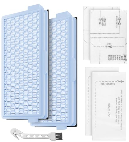 Anevios Lot de 2 filtres pour aspirateur Miele Compatible avec Miele Complete C2/3, Classic C1, S4000 S5000 S6000 S8000 avec 2 Microfiltres, 2 Filtre de Protection Moteur, 1 Brosse