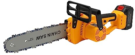Akku Kettensäge 1200W Mini Motorkettensäge Motorsäge Baumsäge mit 2 x 21V Akkus 12-Zoll Elektro Kettensäge für Gärten, Bauernhöfe, Parks, Wälder, Schneidet bis zu 12 Zoll im Durchmesser