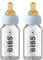 BIBS Baby Glass Bottle 110ml, 2er Pack, Vermindert Koliken, Runder Sauger aus Naturkautschuklatex, Unterstützt das Stillen, Complete Set - 110 ml (Pack of 2), Baby Blue