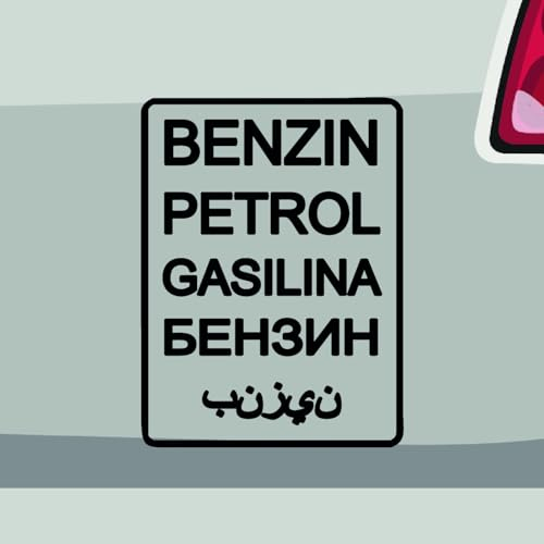 Stickerfreaks Benzin Text Aufkleber Offroad Sticker Gas Petrol Tank Auto Bike Decal Vinyl SUV Aufkleber Größe: 8x6cm (S) | Farbe: 70-schwarz | Offroad Sticker Kleber Deko Tuning Spruch