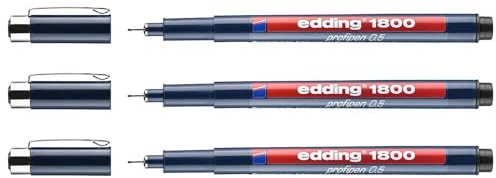 Edding 3 x Feinschreiber 1800 schwarz (0,5) 0,5 mm