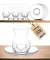 vienberg 12tlg. Teeset aus hochwertigem Glas | 6 x Teegläser, 6x Untassen | Türkische Teegläser Teeglas Glühwein Kaffee spülmaschinenfest, 100% Blei-frei