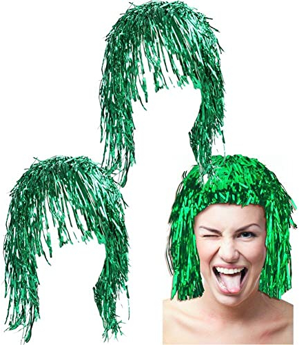 Generic Lametta-Perücken, Kostüm, Cosplay, lustiger glänzender Hut, metallischer Haarschmuck für Party, Karneval für Frauen