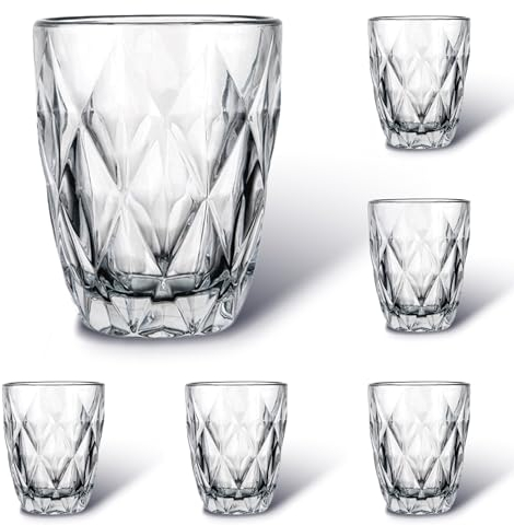 Brahmstein® Premium Trinkgläser Set, 270 ml – 6er Pack, Elegante Wassergläser und Saftgläser, Ästhetische Drinking Glasses, Spülmaschinenfest, Ideal für Wasser und Saft