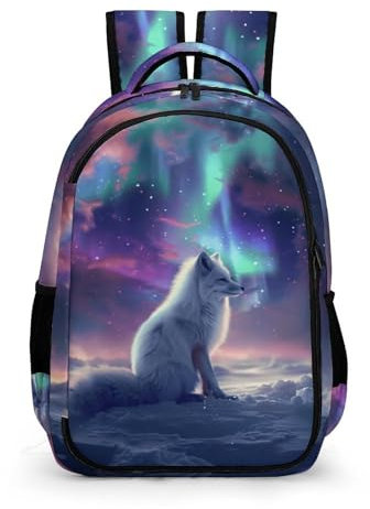TPISLI Rucksack Schule Arctic Fuchs Rucksack Für Kinder Von 10 Bis 11 Jahren Schulranzen Mädchen 1. Klasse Tier Druck Leichter Reise Outdoor Freizeit