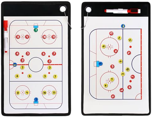 Serenitison Eishockey Taktiktafel,Löschbare magnetische Eishockey Taktische Strategietafel,Trocken Abwischbar Doppelseitig Trainer Klemmbrett Eishockey,Abwischbare,Wiederverwendbare(38 * 23cm)