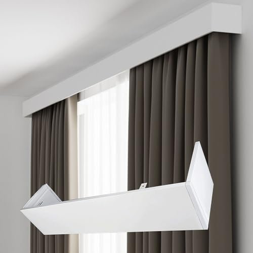 Innovz Vorhangschiene Vorhangblende für Fensterkassettenkasten Ohne Schiene, Nur Aluminium-Vorhangkastenplatte, Dekorativer Volantrahmen für Vorhänge, Rollos, Jalousien(11m/36.1ft)
