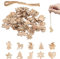 Scinzene 200stk Holz Anhänger Weihnachten, Holzanhänger Weihnachten, Weihnachtsanhänger Holz, Holzdeko Weihnachten, Weihnachtsdeko Zum Basteln, Weihnachtsbaum Deko, Für Weihnachtsbaum DIY Basteln