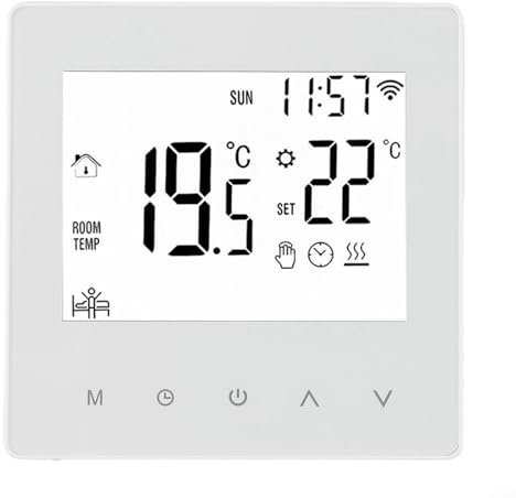Zilimontt Smart Thermostat, Electric Water Floor Heating Boiler Temperature Controller,Programmable Thermostat,Underfloor Heating Temperature Controller(For Zigbee 16A Electric Heating)
