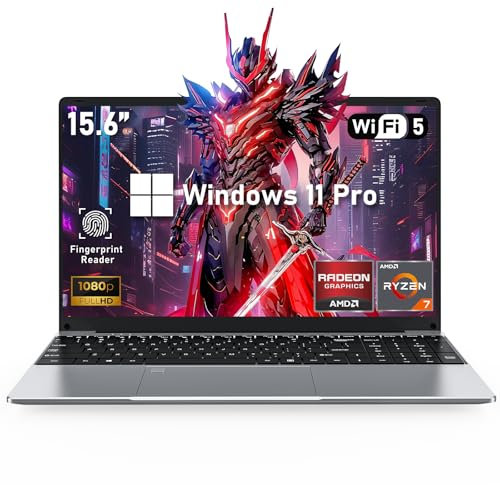 FUNYET Ordenador Portátil Gaming R7 5700U,15.6 Pulgadas Win11 Portátil,RAM 16GB SATA SSD 1TB,Tastiera Retroilluminata,Gráficos Radeon RX Vega 8,WiFi 6000AMH