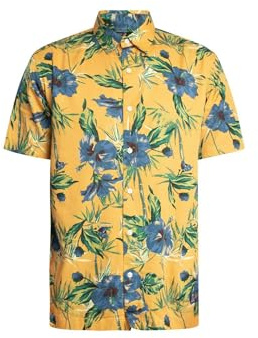 Superdry Hawaiian Print Long Sleeve Shirt XL Yellow