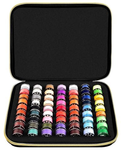 63 Slots Spulenkapsel Halter - Spulen Faden Organizer Storage - Spools Box kompatibel mit Brother für Singer für Babylock für Janome für Kenmore Nähmaschine (Schwarz)