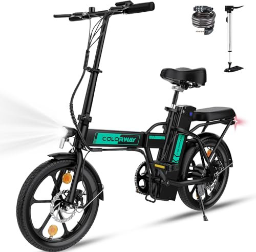 COLORWAY BK5 Vélo électrique Pliable, 16 x 2,125 Pouces, EBike Portable, avec Assistance au pédalage, 2 Modes de Conduite, vélo de Banlieue de Ville avec Batterie 36V 8,4 Ah, Moteur 250W.
