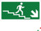 Pubblimania Treppe Abstieg rechts Notausgang | Schild aus Aluminium-Verbundwerkstoff 3 mm außen-innen (rechte Treppe Abstieg, 1 Einheit)