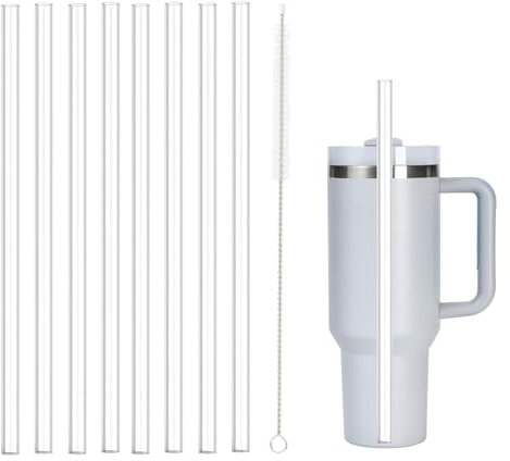 ROSYLEVE 8PCS Cannucce per Stanley Accessori in materiale Tritan con 1 spazzola per la pulizia per Stanley Cup da 40/30 oz (30 cm)