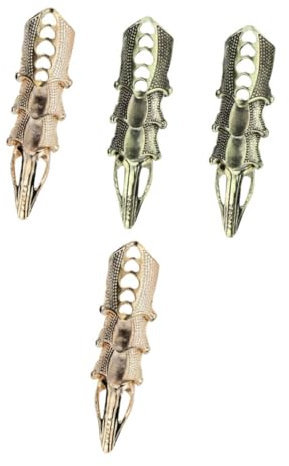 SHOWERORO 4pcs Alloy Finger Rings Bendable Knuckle for Men Women Unique Festival Accessory Gold Antique Color Comfortable Durable for Everyday Wear Special Occasions