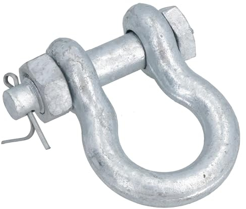 AB Tools Galvanised Bow Shackle Safety Pin 5/8in (16mm) 3.25T to US Fed Spec