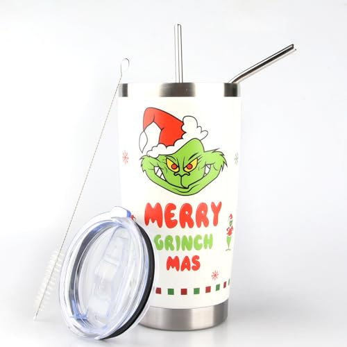 Abschiedsgeschenk für Kollegen - Thermobecher mit Strohhalm - 600ml Edelstahl Isolierbecher für Kaffee & Kalte Getränke - Reisebecher für Auto, Büro - Geschenkidee für Weihnachten & Silvester (F)