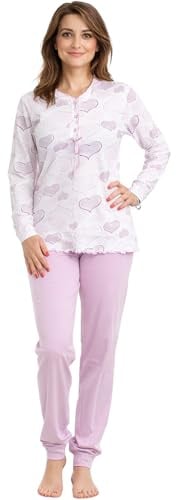 Leedya Pigiama Donna Lungo in Cotone 100% – Primaverile Estivo, Freschezza e Traspirabilità Naturale, vestibilità Comoda, Made in Italy