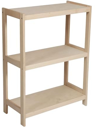Stolarstwo Wochnik S.C. Schwerlastregal aus massivem Buchenholz, 93×70×33 cm (H×B×T), 3 Böden, bis 60 kg pro Boden, extra stabil, Werkstattregal, Kellerregal, freistehend