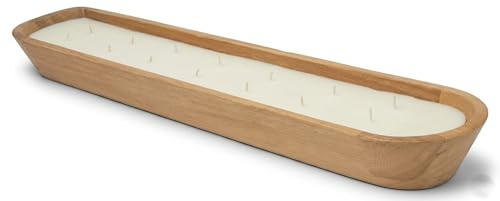 M&H Extra Large Wooden Wick Candle Long Burning, Wooden Tray Long Lasting Candle, Luxury Candle for Living Room Bedroom, Long Burn Candles Gift Idea